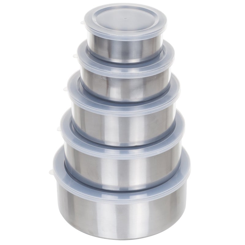 Chef Buddy Stainless-Steel Bowls with Lids - 5-Piece Nesting Mixing Bowls Set for Prepping, Serving, and Storing - Kitchen Essentials for New Home - Image 4